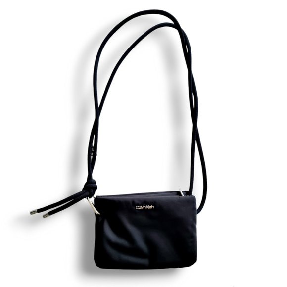 Calvin Klein Roped Recycled Crossbody Bag in Black & Silver BNWT - Picture 2 of 16